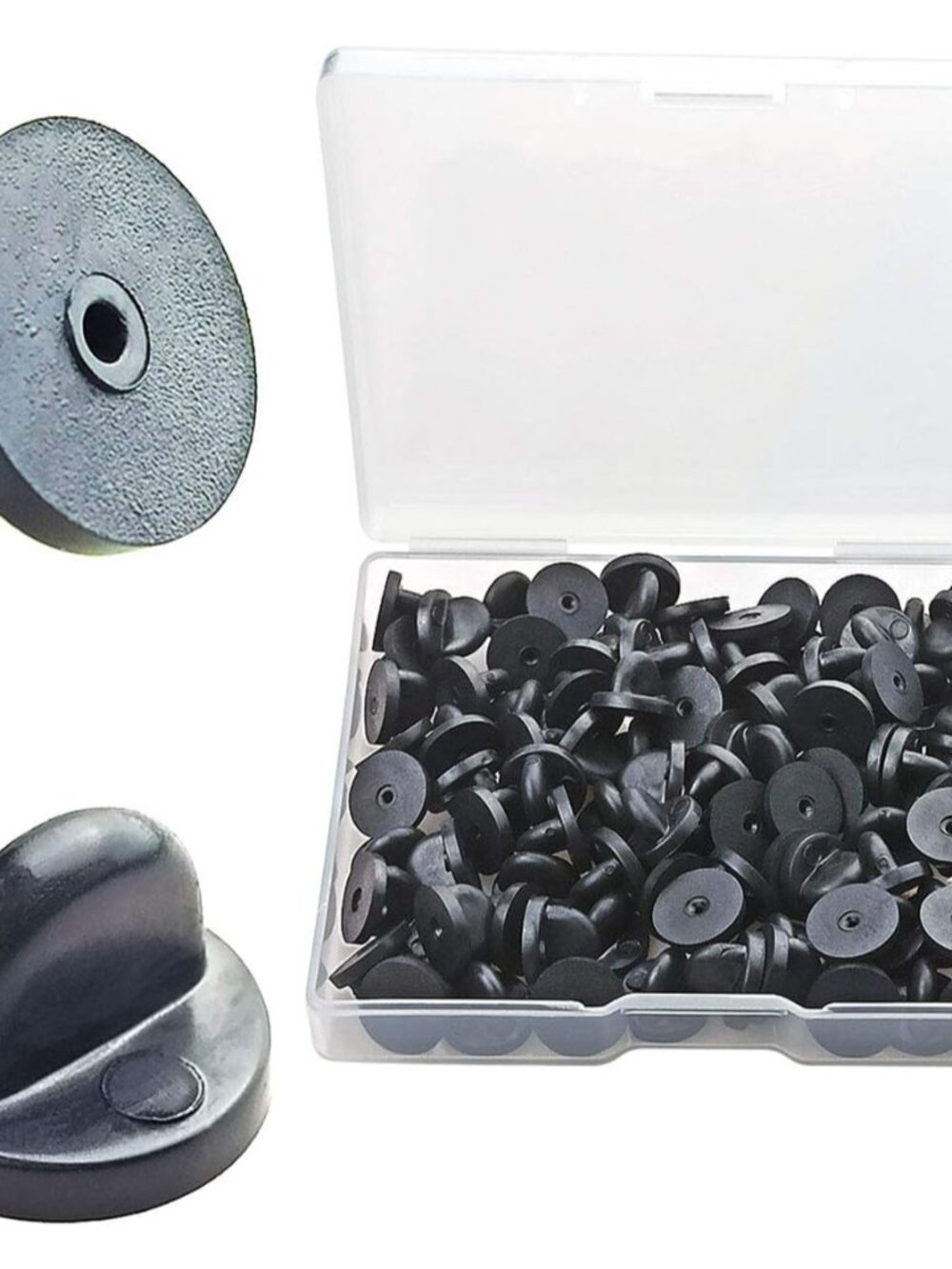 100pcs PVC Rubber Pin Backs, Rubber Lapel Pin Backs